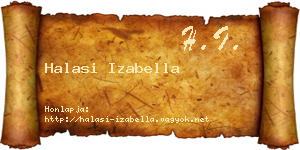 Halasi Izabella névjegykártya